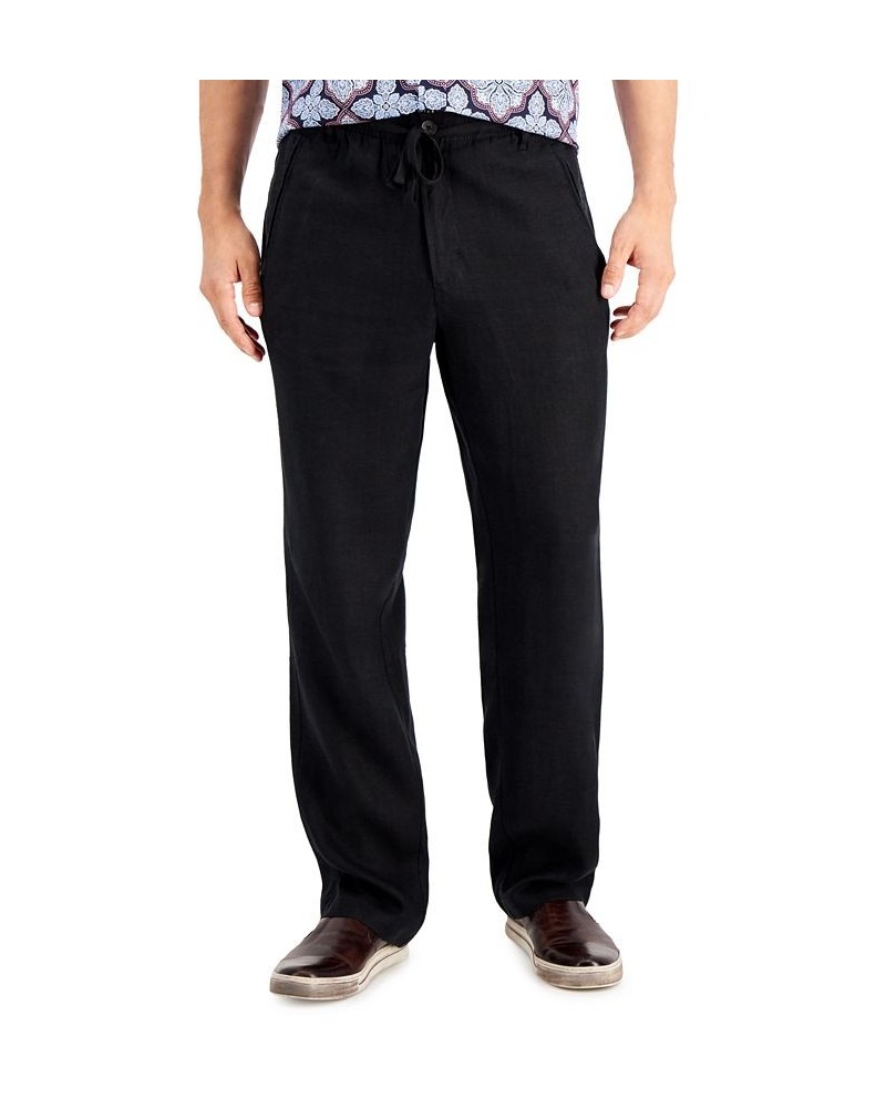 Men's 100% Linen Pants Deep Black $18.00 Pants