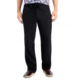 Men's 100% Linen Pants Deep Black $18.00 Pants