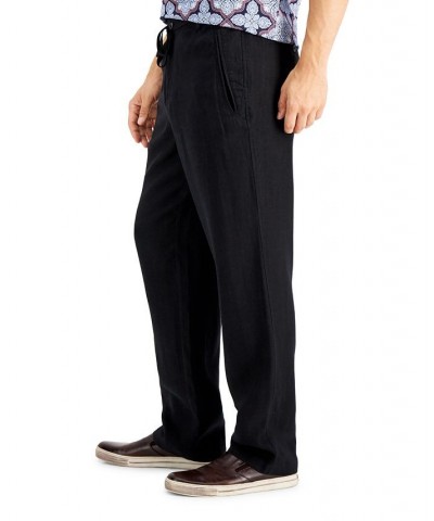 Men's 100% Linen Pants Deep Black $18.00 Pants