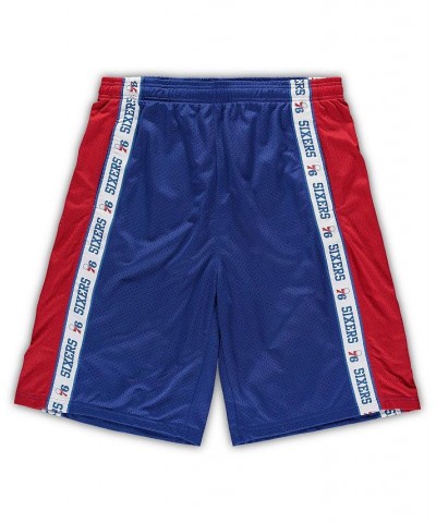 Men's Branded Royal, Red Philadelphia 76ers Big and Tall Tape Mesh Shorts $24.50 Shorts