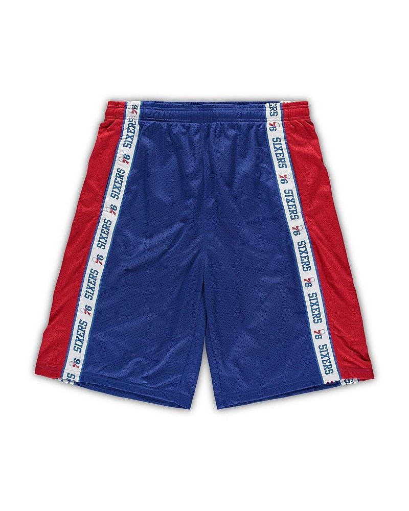 Men's Branded Royal, Red Philadelphia 76ers Big and Tall Tape Mesh Shorts $24.50 Shorts