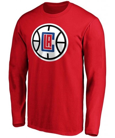 Men's Paul George Red LA Clippers Team Playmaker Name and Number Long Sleeve T-shirt $19.60 T-Shirts