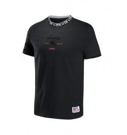 Men's NFL X Staple Black Chicago Bears Embroidered Fundementals Globe Short Sleeve T-shirt $22.79 T-Shirts