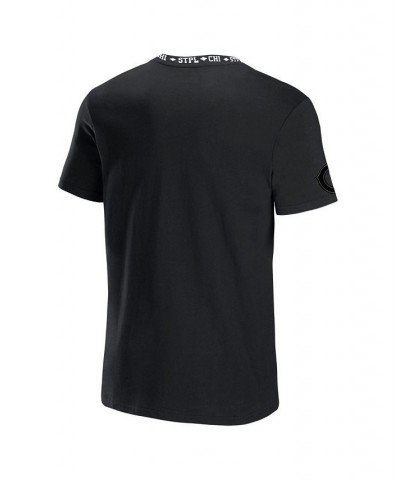 Men's NFL X Staple Black Chicago Bears Embroidered Fundementals Globe Short Sleeve T-shirt $22.79 T-Shirts