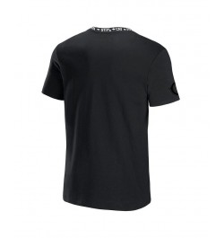 Men's NFL X Staple Black Chicago Bears Embroidered Fundementals Globe Short Sleeve T-shirt $22.79 T-Shirts