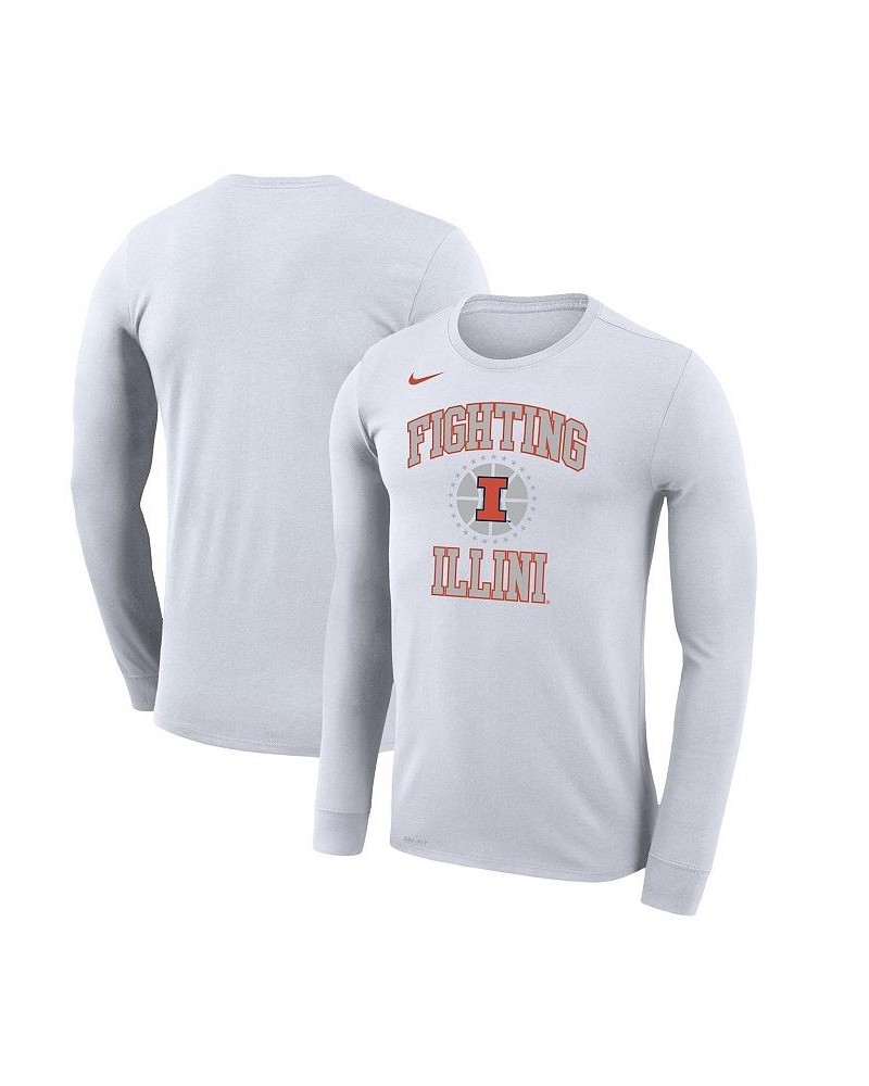 Men's White Illinois Fighting Illini 25th Anniversary Legend Performance Long Sleeve T-shirt $22.08 T-Shirts