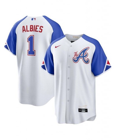 Men's Ozzie Albies White Atlanta Braves 2023 City Connect Replica Player Jersey $73.10 Jersey