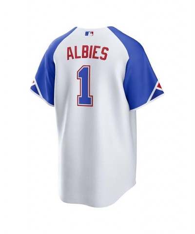 Men's Ozzie Albies White Atlanta Braves 2023 City Connect Replica Player Jersey $73.10 Jersey