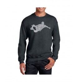 Men's Word Art Popular Skating Moves and Tricks Crewneck Sweatshirt Gray $21.00 Sweatshirt