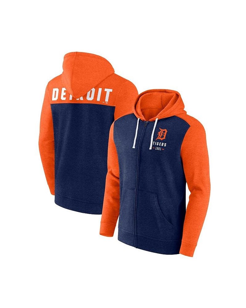 Men's Branded Heathered Navy, Orange Detroit Tigers Blown Away Full-Zip Hoodie $32.80 Sweatshirt