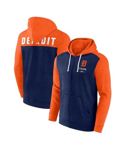 Men's Branded Heathered Navy, Orange Detroit Tigers Blown Away Full-Zip Hoodie $32.80 Sweatshirt