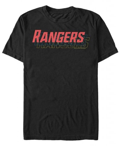 Men's Rangers Stack Short Sleeve Crew T-shirt Black $15.05 T-Shirts