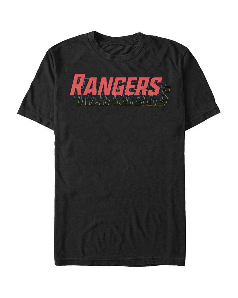 Men's Rangers Stack Short Sleeve Crew T-shirt Black $15.05 T-Shirts