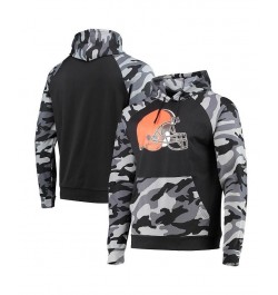 Men's Black Cleveland Browns Camo Raglan Pullover Hoodie $40.79 Sweatshirt