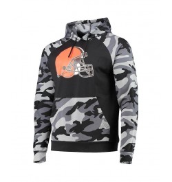 Men's Black Cleveland Browns Camo Raglan Pullover Hoodie $40.79 Sweatshirt