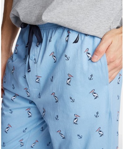 Men's Printed Cotton Pajama Pants Blue $13.22 Pajama