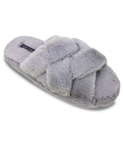 Women's Marcy Cross Band Slide Slipper Gray $20.52 Shoes