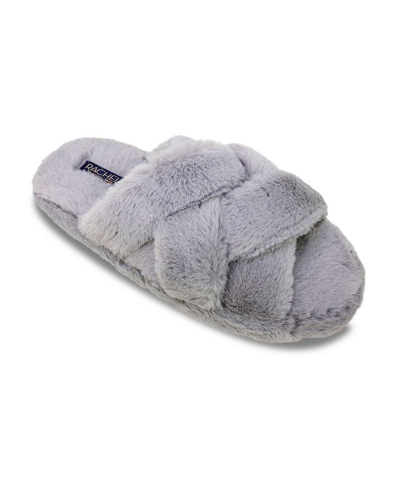 Women's Marcy Cross Band Slide Slipper Gray $20.52 Shoes