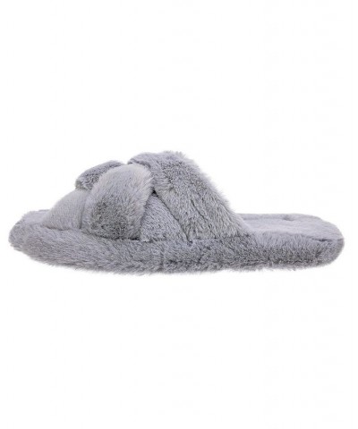 Women's Marcy Cross Band Slide Slipper Gray $20.52 Shoes