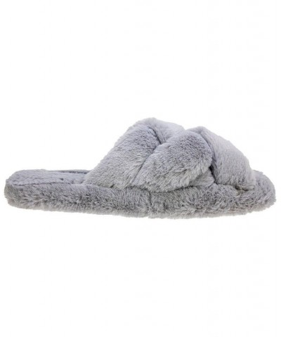 Women's Marcy Cross Band Slide Slipper Gray $20.52 Shoes