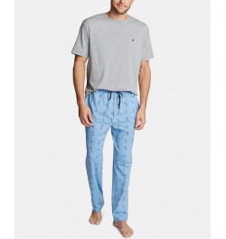 Men's Printed Cotton Pajama Pants Blue $13.22 Pajama