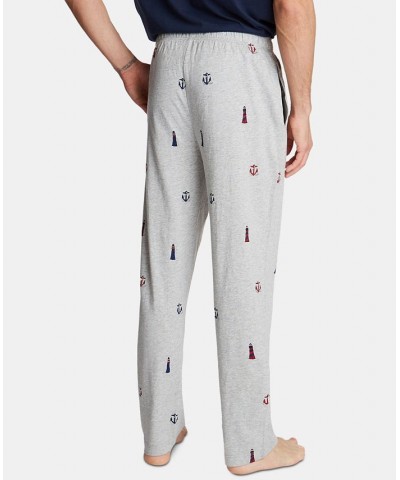 Men's Printed Cotton Pajama Pants Blue $13.22 Pajama