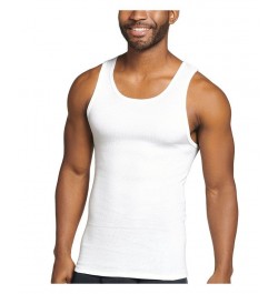 Men's Cotton A-shirt Tank Top, Pack of 3 White $13.72 Undershirt