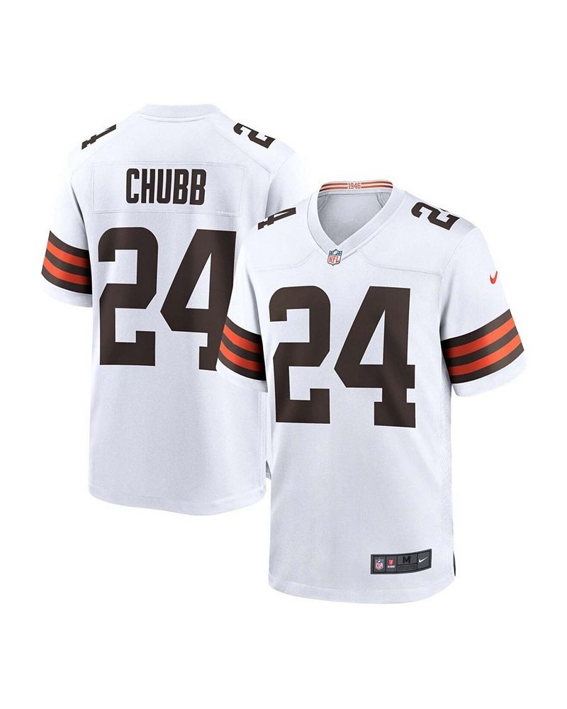 Men's Nick Chubb White Cleveland Browns Game Jersey $47.60 Jersey