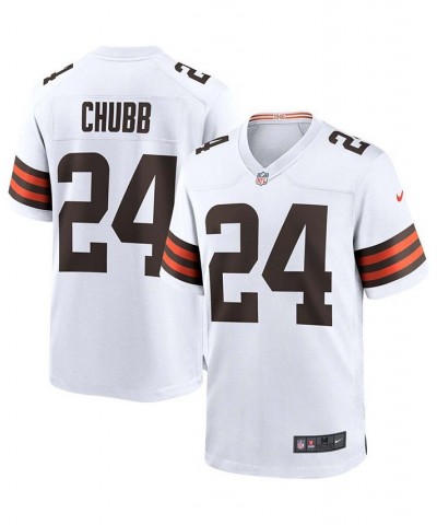 Men's Nick Chubb White Cleveland Browns Game Jersey $47.60 Jersey