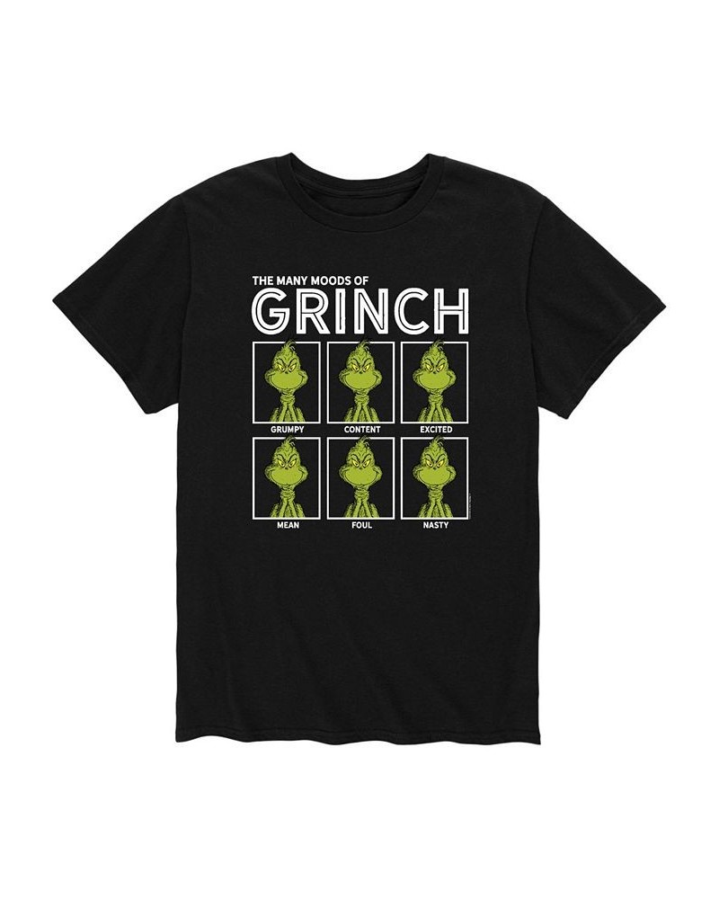 Men's Dr. Seuss The Grinch Moods T-shirt Black $18.54 T-Shirts