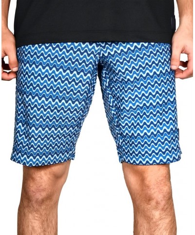 Men's Zig Zag Multi Color Print Golf Shorts Blue $33.00 Shorts