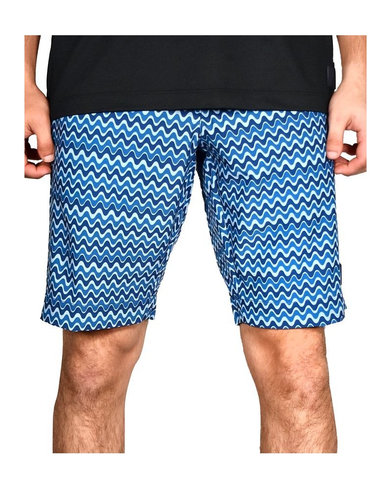 Men's Zig Zag Multi Color Print Golf Shorts Blue $33.00 Shorts