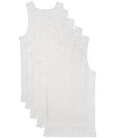 Men's 5-Pk. Classic Soft Cotton Tanks White $32.60 Undershirt