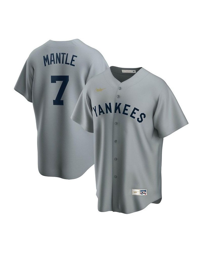 Men's Mickey Mantle Gray New York Yankees Road Cooperstown Collection Player Jersey $69.60 Jersey