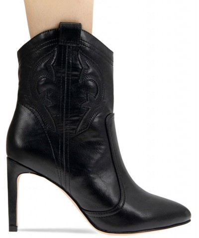 Women's Sara Western Bootie Black $38.77 Shoes