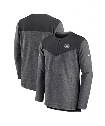 Men's Charcoal New York Jets Sideline Lockup Performance Quarter-zip Jacket $39.90 Jackets