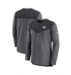 Men's Charcoal New York Jets Sideline Lockup Performance Quarter-zip Jacket $39.90 Jackets