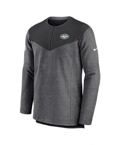 Men's Charcoal New York Jets Sideline Lockup Performance Quarter-zip Jacket $39.90 Jackets