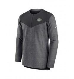 Men's Charcoal New York Jets Sideline Lockup Performance Quarter-zip Jacket $39.90 Jackets