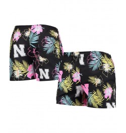 Men's Black Nebraska Huskers Neon Floral Swim Trunks $33.59 Swimsuits