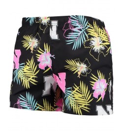 Men's Black Nebraska Huskers Neon Floral Swim Trunks $33.59 Swimsuits