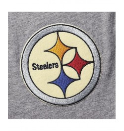 Men's Heather Gray Pittsburgh Steelers Historic Logo Ultimate Play 3/4 Sleeve Raglan Henley T-shirt $29.90 T-Shirts