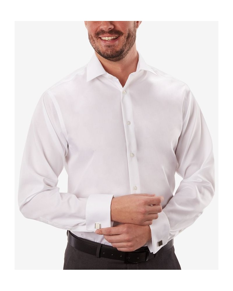 Men's Classic-Fit Non-Iron Performance French Cuff Dress Shirt White $28.86 Dress Shirts