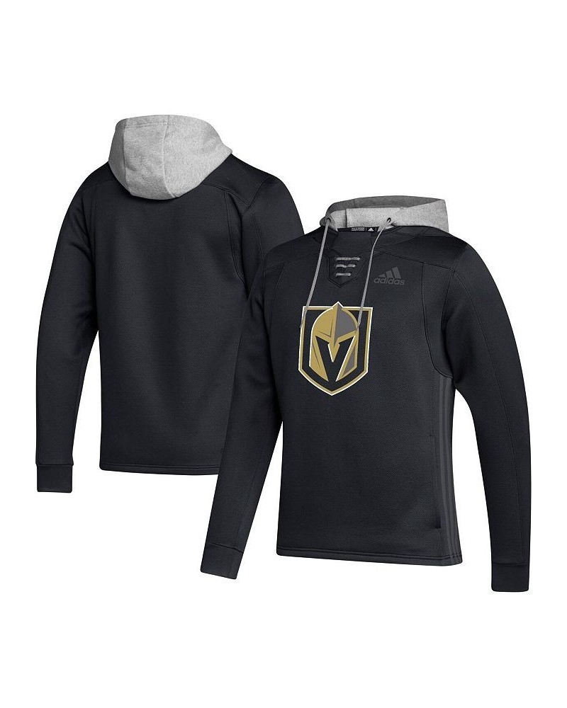 Men's Black Vegas Golden Knights Skate Lace Primeblue Team Pullover Hoodie $40.80 Sweatshirt