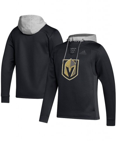 Men's Black Vegas Golden Knights Skate Lace Primeblue Team Pullover Hoodie $40.80 Sweatshirt