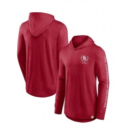 Men's Branded Crimson Oklahoma Sooners Photo Finish Hoodie Long Sleeve T-shirt $35.39 T-Shirts