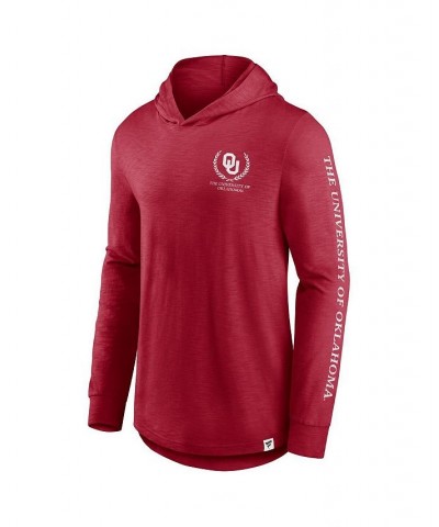 Men's Branded Crimson Oklahoma Sooners Photo Finish Hoodie Long Sleeve T-shirt $35.39 T-Shirts