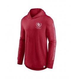 Men's Branded Crimson Oklahoma Sooners Photo Finish Hoodie Long Sleeve T-shirt $35.39 T-Shirts