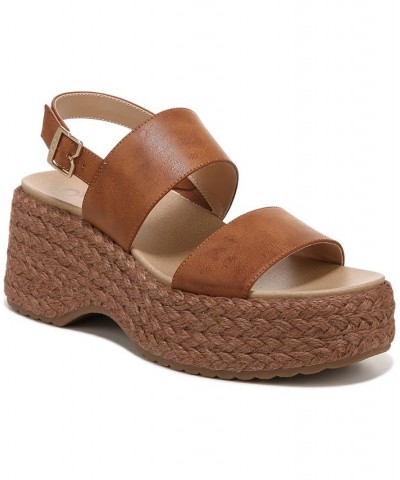 Women's Delaney Platform Sandals Brown $40.80 Shoes