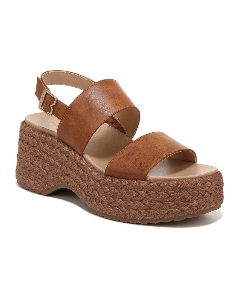 Women's Delaney Platform Sandals Brown $40.80 Shoes